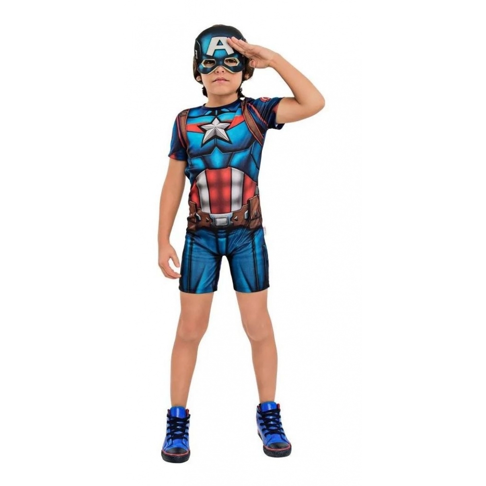 Fantasia Infantil Capitao America Curta